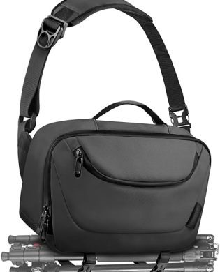 Camera Sling Bag,Waterproof Camera Case with Tripod Holder,Lightweight DSLR/SLR/Mirrorless Camera Bags Crossbody for photographers-Black Visit the TAAOKA Store